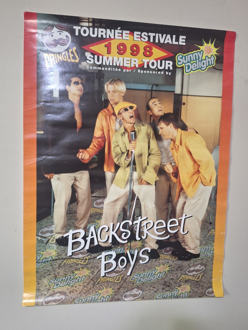 Vintage 1998 Backstreet Boys Summer Tour Poster Pringles Sunny Delight 18x24 90s